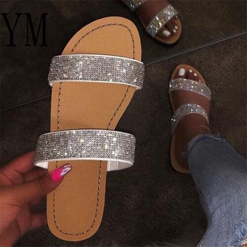 Summer Pink Beach Bling Bling Crystal Rome Ladies Sandals Rhinestone Platform Mixed Color Cutouts Wedges Women Sandals Shoes
