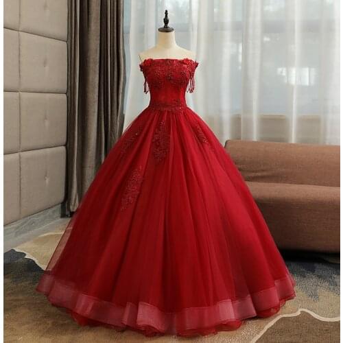 2020 New The Quinceanera Dresses Classic Off The Shoulder Party Prom Lace Beading Prom Ball Gown 5 Colors Formal Dress Vestidos