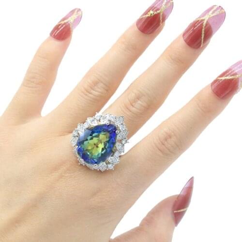 25x21mm Highly Recommend Top Selling Created Pink TourmaLine CZ Ring for Women Design Drop Shipping Gift Silver Fashion Jewelry