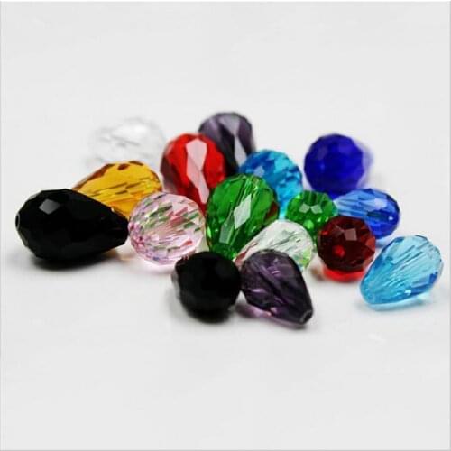 8x11MM/10X15MM 10pcs NiceBeads Water Drop Glass Crystal Beads Colorful For DIY Necklace Bracelat Jewelry Making