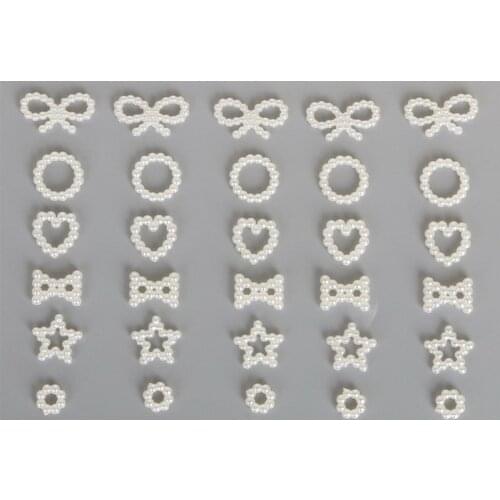 100 Pcs/Pack ABS Pearl Bow Five-Pointed Star Heart-Shaped Patch Handmade DIY Material Jewelry Accessories