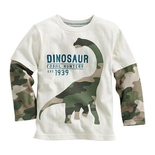 2020 Boy Girls Designer Brand Sweatshirts Spring Long sleeve T shirt Cotton Dinosaur Car Pattern top tees Toddler kids Clothes