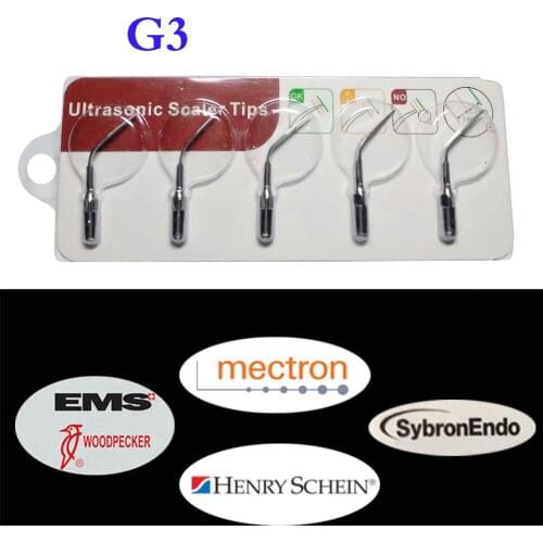 5 Pieces/Lot Ultrasonic Scaler Tips G3 Fit Woodpecker EMS Dental Ultrasonic Scalers