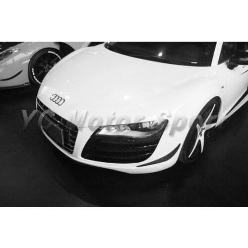 Car Accessories Dry Carbon Fiber OEM Style Front Bumper Canards 2pcs Fit For 2008-2015 R8 V8 V10 Front Canard