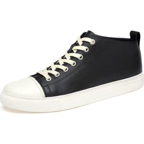 Large Size 36-47 Genuine Leather Men Shoes High Top casual leather shoes Men Fashion Ankle boots for men flats Winter shoes male