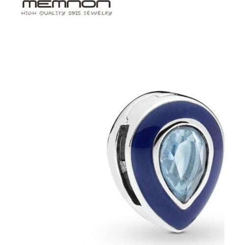 New Reflexions style Dazzling Blue Droplet Clip charms beads Fit 925 sterling silver bead Bracelet DIY silver 925 jewelry making