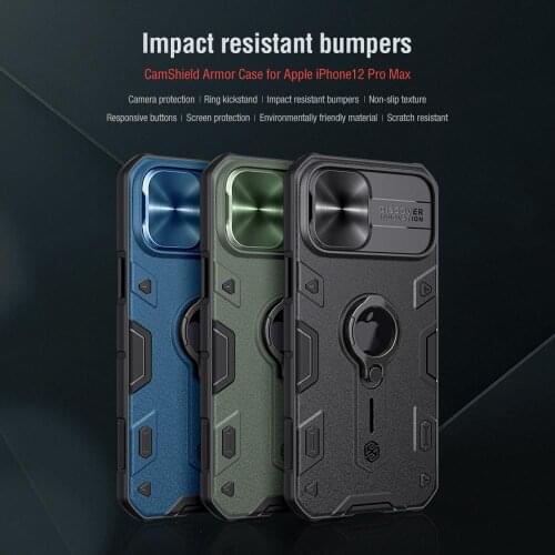 NILLKIN Armor case for iPhone 12 11 Pro Max 12 Mini Back cover Case Camera Protection Finger Ring Holder Cover for iPhone 12 Pro