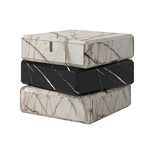 Home Furniture Bedroom Small Natural Marble Modern Bedside Table Night Stand For Bedroom