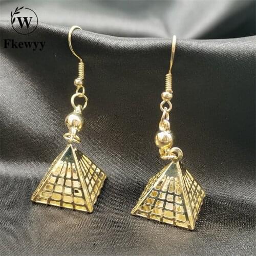 Fkewyy Luxury Earrings For Women Designer Jewelry Geometry Fashion Accessories Triangle Three-dimensional Dangle Earrings Gothic