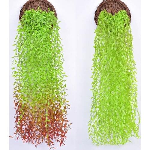 Simulation Wicker Willow Leaf Wall Hanging Decor Rattan Weeping Willow Branches Strip Plant Wall Hanging Vine