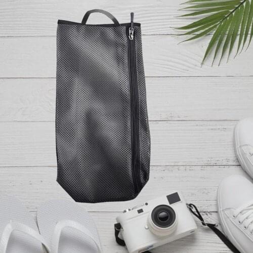 Delicate Storage Pouch Wear-Resistant Zipper Design Mesh Fabric Travel Shoe Bags Storage Breathable Organizer for Outdoor