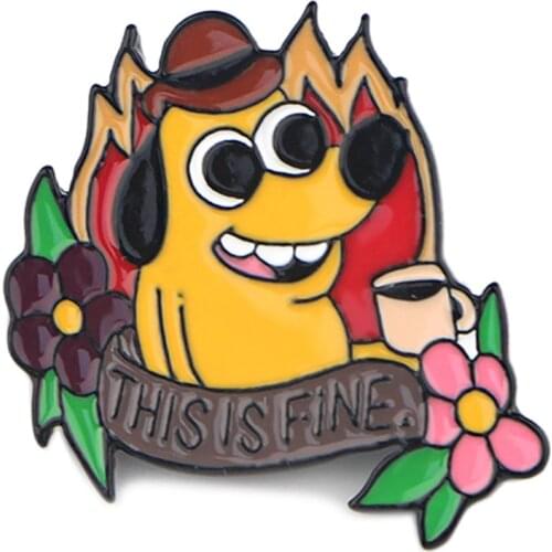 K2237 Funny Dog Cartoon Enamel Pins Anime Series Brooch Friends Badge Denim Shirt Lapel Pin Jewelry Gift for Friends