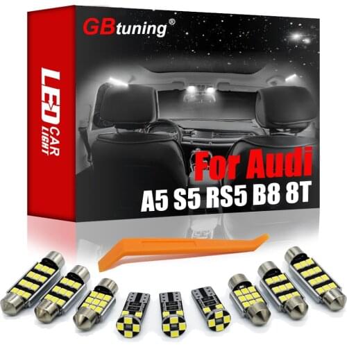 GBtuning Canbus LED Interior Light Kit For Audi A5 S5 RS5 B8 8T Coupe Sportback Car Dome Ceiling Map Indoor Lamp Accessories