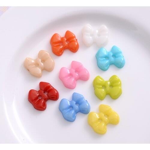 Hot 50Pcs Cartoon Cute Bowknot Shape Resin Buttons Scrapbooking Sewing Clothes Decorative Buttons Apparel Sewing Accessories