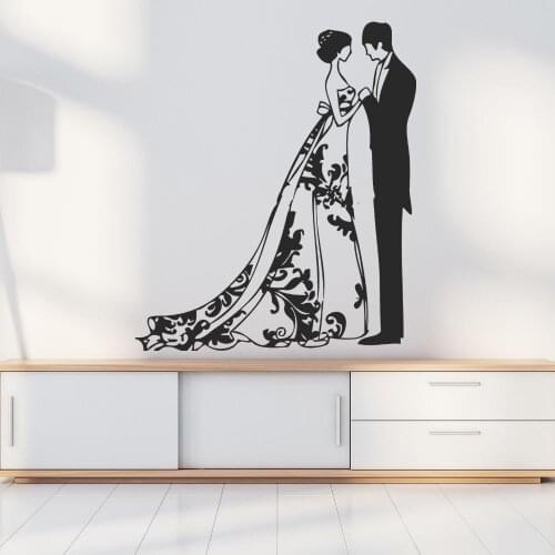 Hot Best Dressed Groom Couple Wall Sticker Decal Wedding Sticker Home Bedroom Wall Art Decoration A00584