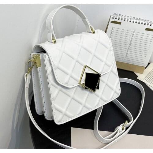 Small crossbody bag luxury design female handbags high quality pu leather rhombus messenger bag texture portable square bag