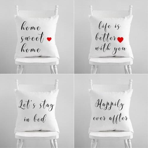 Sweet Home Love Cushion Cover Throw Pillow Case for Home Chair Sofa Decoration Square Pillowcases