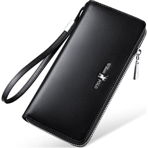 Genuine leather mens card wrap cowhide fashion womens multi-card clip Long Wallet