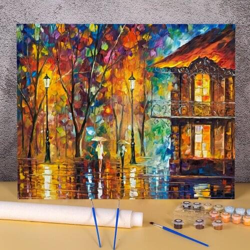 Oil Painting Style Painting By Numbers Kit Acrylic Paints 40*50 Boards By Numbers Paintings For Kids Art