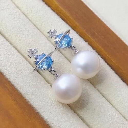 New 925 Sterling Silver Earrings Findings Settings Base Mountings Parts Mounts for Coral Pearls Agate Crystal Stones Beads