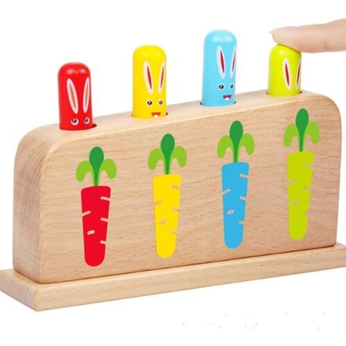 Childrens Early Education Puzzle Intelligence Baby Wooden Pop Up Toy Bouncing sticks For Toddlers Baby Or Girl And Boy