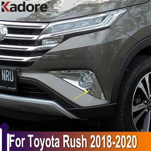 For Toyota Rush 2018 2019 2020 Chrome Carbon Fiber Front Foglight Fog Light Cover Trim Car Protect Exterior Accessories