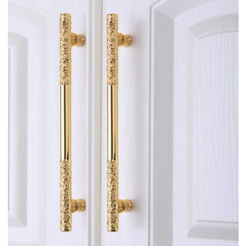 160 192mm Modern fashion luxury creative K gold yellow bronze antique brass retro cupboard wardrobe kitchen cabinet door handle