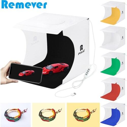 20CM Mini Foldable Softbox with LED Ring Flash Strap Background Cloth Tabletop Photo Studio for Photography