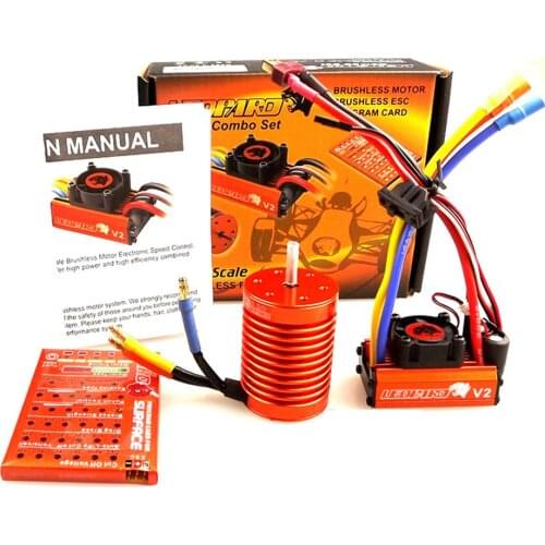 SKYRC Leopard V2 9T 4370KV 2P Brushless Motor Leopard 60A ESC Program Card Power Combo Set for 1/10 Scale RC Car DIY Parts