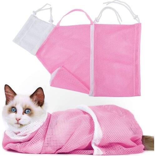 Cat Grooming Bag Restraint Bag Cats Nail Clipping Cleaning Grooming Bag/Muzzle No Scratching Biting Restraint for Bathing Nail