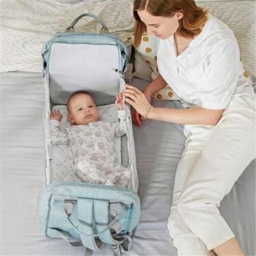 Mommy Diaper Bag Newborn Baby Bed Backpack Crib Bassinet Travel Convenience Free Send Hooks With Pad