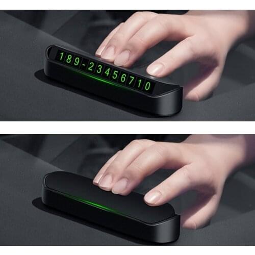 Universal Car Luminous Temporary Parking Card Night Temporary Stop Sign Interior Phone Number Card Universal Hidden Auto Mobile