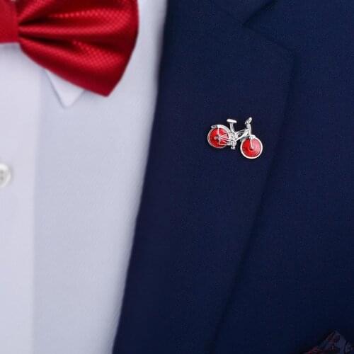 Bicycle Silver Lapel Pin Badge Coat Suit Wedding Gift Party Shirt Collar Replacements Brooch for Men Exquisite