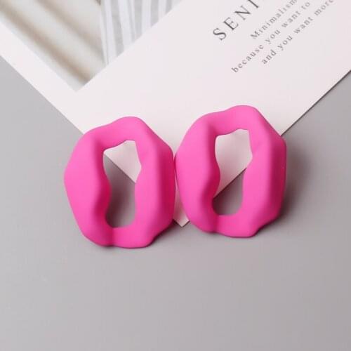 Colorful New Irregular Hollow Geometric Large Square Pendant Earrings For Women серьги 2021 Trendy Hiphop Jewelry Xmas Gift