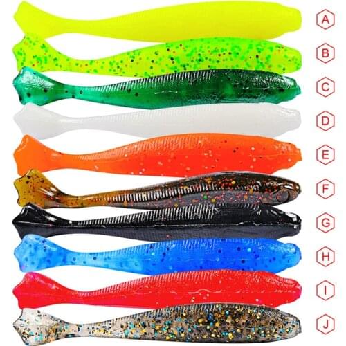 10 pcs/lot Silicone 9.5cm Long Tail Soft Wobblers Bait Softbait 6g Fishing Baits Colors Soft Baits Lure Opp Bag