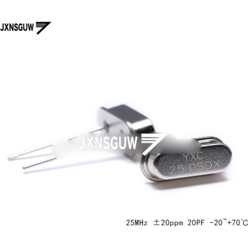 10PCS straight Insert passive crystal oscillator/HC-49US 25MHz 20ppm 20PF X49SD25MSD2SC