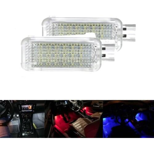 2pcs LED Car Footwell Pathway Light for Audi A3 A4 A5 A6 Volkswagen Golf 4/5/6 Skoda Octavia Fabia White Blue Red