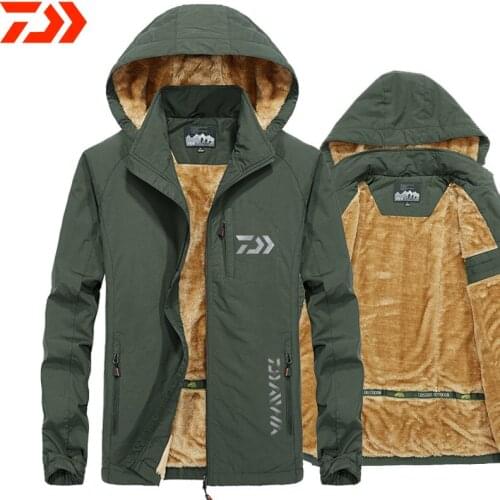 2021 DAIWA Fishing Clothing Winter Autumn Winter Waterproof Warm Fishing Jackets Men Fleece Thick Outdoor Fishing Shirts 558