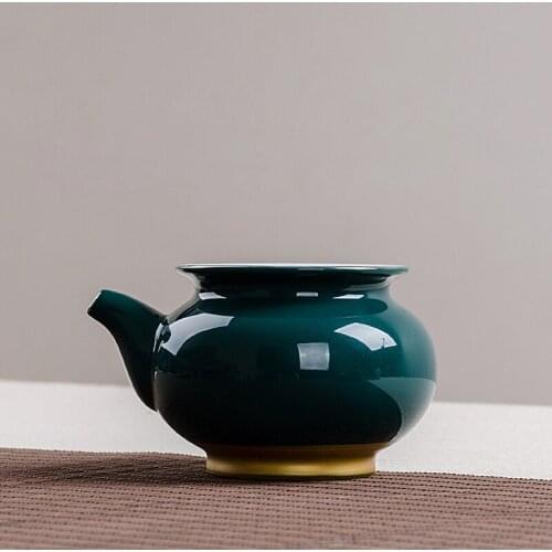 245ml Creative Porcelain Fair Cup Green Underglaze Gold Plated Tea Public Cup Office Kung Fu Tea Set Accessories Coffee Milk Mug