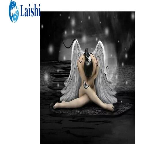 5D DIY Diamond painting Fantasy angel circle full round drill/square character mosaic cross stitch mosaic home decor label