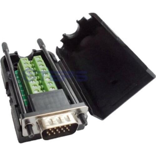 Free shipping DB15 male 15 pin No need welding adapter plate HDB 15 pin male breakout board