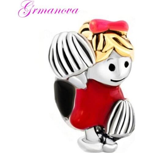 Basketball baby red enamel charm beads DIY handmade jewelry amulet Fit Pandora Bracelet Necklace