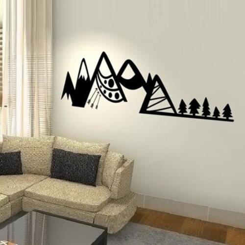 Big Mountains Trees Shots Trip Expedition Adventure Travel Vinyl Wall Stickers for Nursery Kids Room Decals Murals K858