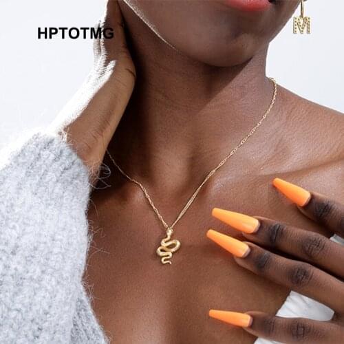 Casual Animal Snake Pendant Necklaces for Women Minimalist Style Stainless Steel Chain Necklace Kpop Party Jewelry Bijoux Gift