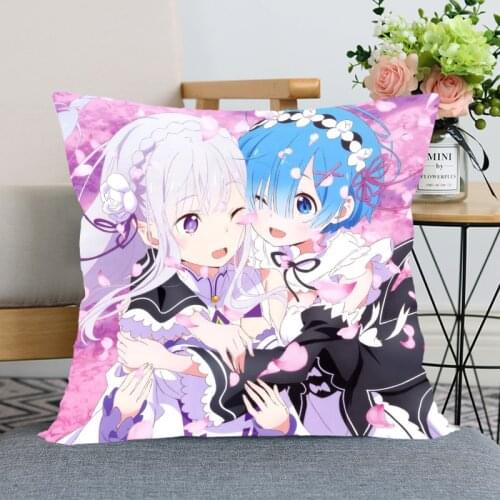 Re:ZERO -Starting Life in Another World Pillow Case Modern Home Decorative Pillowcase 40X40cm For Living Room Pillow Cover