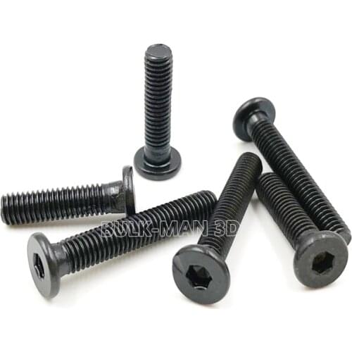 100pcs/Lot M5*20mm/25mm/30mm/35mm/40mm black low profile screws for v-slot/T-slot accessories