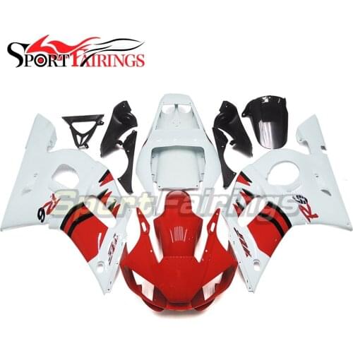 Cowlings For Yamaha YZF600 R6 Year 98 99 00 01 02 1998 1999 2000 2001 2002 ABS Motorcycle Fairing Kit Cowling Red White Carene