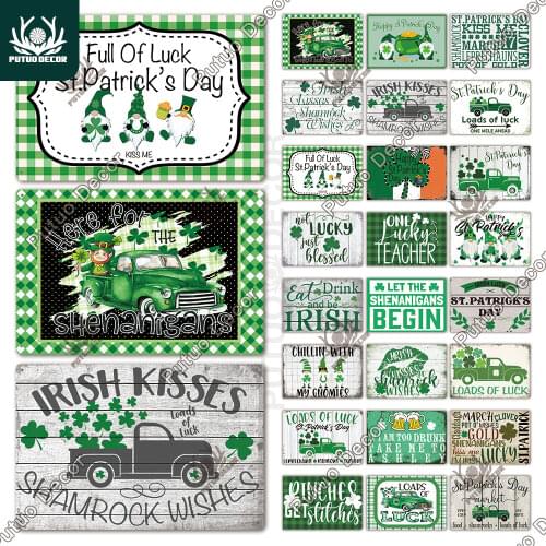 Putuo Decor 2021 Saint Patricks Day Tin Sign Metal Poster Festival Plaque Wall Decoration For Living Room Home Decorative Plate