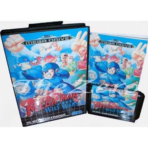 Memory Card Mega Man the Wily Wars With Box and Manual Book for 16 bit Sega Megadrive Video Game Card MD for Genesis mortal