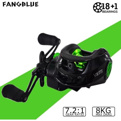 Baitcasting Fishing Reel Magnetic Brake 18+1BB 8KG Max Drag High Speed 7.2:1 Fishing Wheel Pesca Fish Tackle Accessories